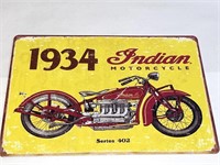 1934 Indian Motorcycles Metal Sign