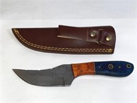 Damascus Steel Fixed Blade Knife w/ Sheath