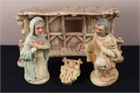 4 Piece Nativity Scene (Barn 7.5" Tall)