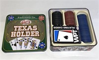 Texas Holder Tin w/ Poker Chips & Cards