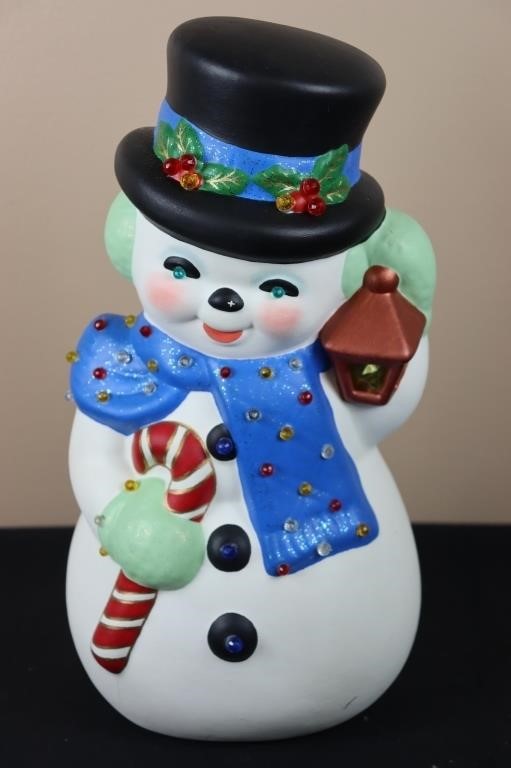 Snowman w/ Multicolor Lights (12" Tall)