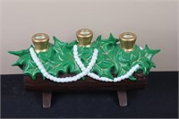 Yule Log Candle Holder (6" Tall)