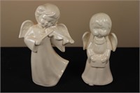 Pair of Musical Angels (Left 7" Tall, Right 6" Tal