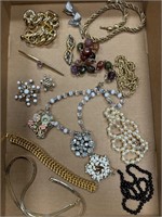 Costume Jewelry lot Bracelets Necklaces Brooches