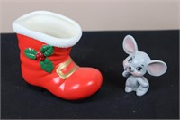 Boot & Mouse (Boot 4" Tall, Mouse 2.75" Tall)