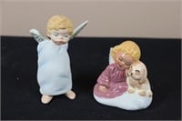 Pair of Angels (Left 4" Tall, Right 2.75" Tall)