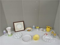 EGG CERAMIC TRAYS,S & P SHAKERS,SERVING DISHES ETC