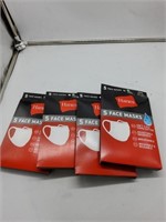 4 Hanes white one size face masks