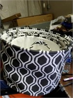 3 matching black and white baskets