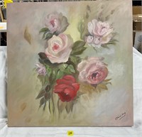 24x24 J Y Wolfson Still Life Floral Bouqet