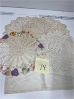 Hand Stitched Dollies Lace Linens