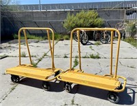 (2) Metal Drywall Cart Dolly Service Cart