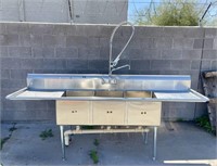 Stainless Steel Three Compartment Commercial Sink