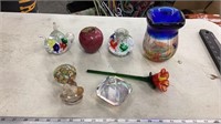 Glass paper weights etc