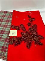 California Hand Prints Tablecloth Pine Cone Red