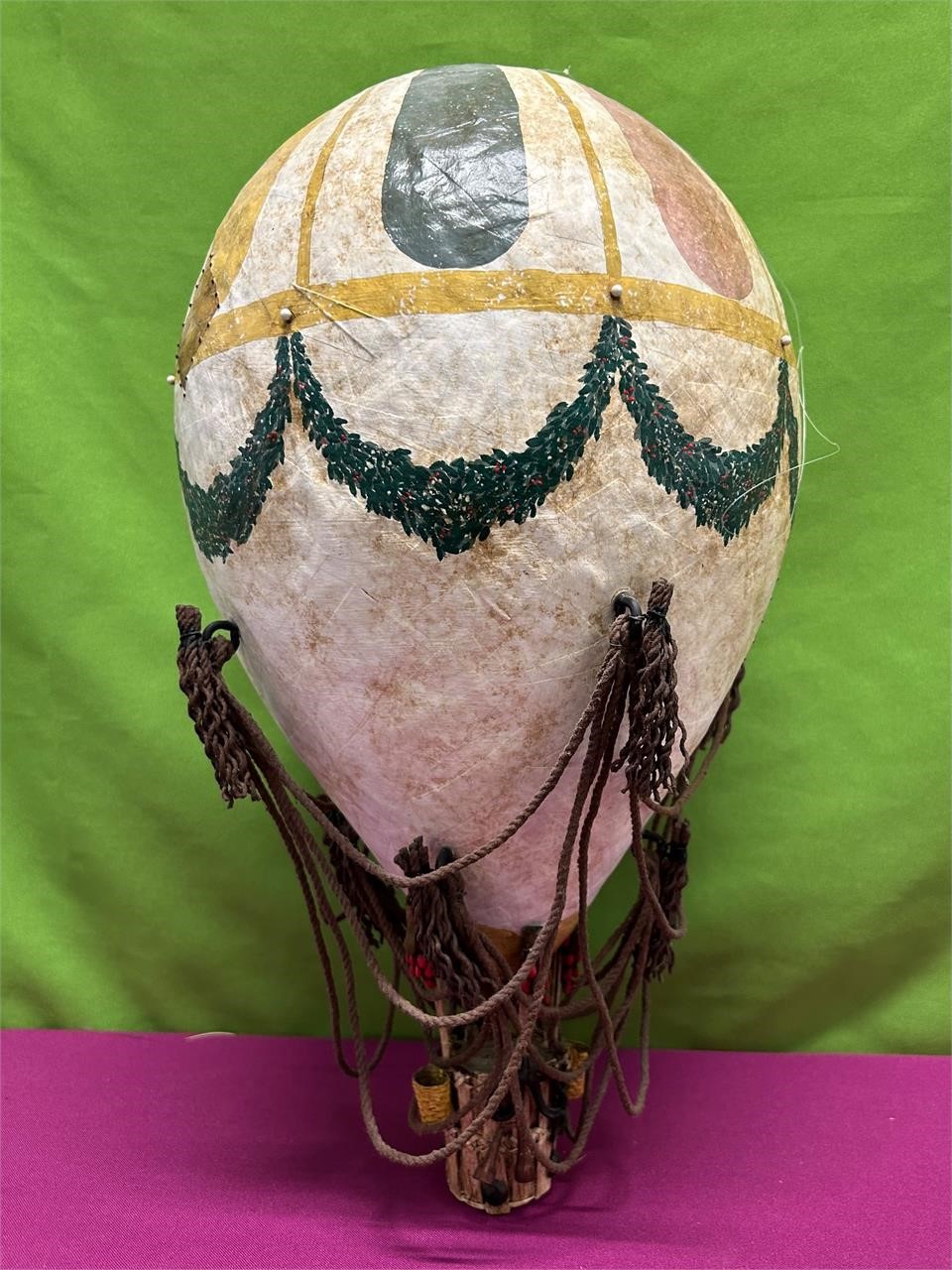 Paper Machet Hot Air Balloon, Signed