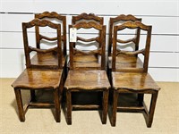 (6) Early Solid Wood Italian Dinning Room Chairs