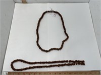 2 Amber bead necklaces from Ivory Coast