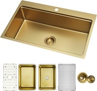 MILOSEN Gold Kitchen Sink 32x20 Inch