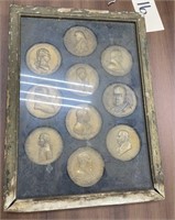 Framed Friendship Medallions 10 US Presidents