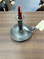 Pewter Candle Stand w/Handle & Push Up
