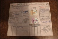 Goederen Receipt w/ 2 Stamps