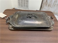 Metal Ornate Chafing Dish w/Glass Dish