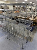 NSF Metal Wire Storage Rack on Rollers