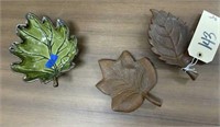 2-Decorative Metal Leaves & Ceramic Leaf