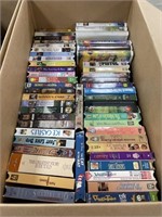 Box of VHS Tapes approx 50 Kids Movies