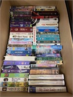 Box of VHS Tapes approx 50 Mostly Kids Movies