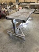 85" x 34" rotating  welding table on wheels