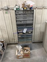 12 drawer sliding storage bins w/ contents
