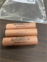 3 Rolls 1964 Lincoln Pennies