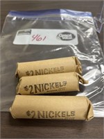 3-Rolls Buffalo Nickels-1 not full