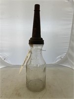 Master Quart Oil Jar w/Spout-spout rusty