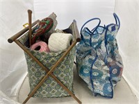 2-Sewing Baskets w/Yarn