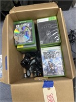 Box of Xbox Games approx 48 & 4-Controllers