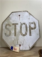 Metal Single Sided Stop Sign 24"-weathered