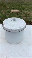 Enameled Pot and Lid 12 in Wide and 12 in Tall