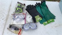 Safety Goggles Chemical Gloves