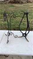 2 Metal Plant Stands Both 24 in Tall