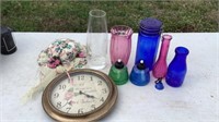 Colored Glass Decor Liberty Milk Bottle Clock and
