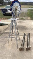 Metal Windmill Approx 8 ft Tall All Pieces Are
