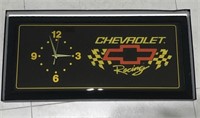 Large CHEVROLET RACING CLOCK WALL CLOCK - TESTED