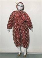 Vtg Pierrot 16" Clown Doll Porcelain Head Arms