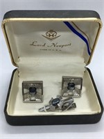 Vintage Lord Newport Cufflinks & Tie Clip Made I