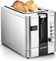 Chefman 2-Slice Digital Toaster, Pop-Up, Stainless