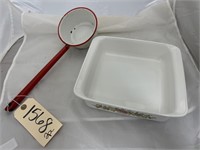 Porcelain Dipper 14"& Casserole 10" x 9"