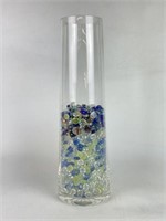 1.5 FT Glass Vase with Pebbles